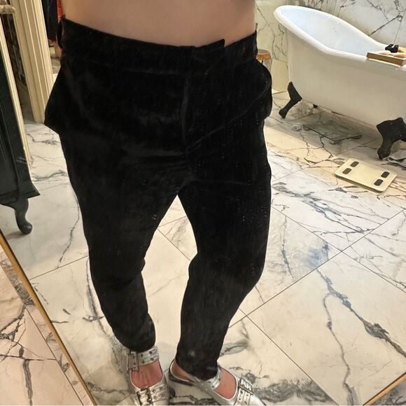 Filles a Papa | M | velvet Black Skinny Pants with Tapered Ankle - Picture 3 of 16